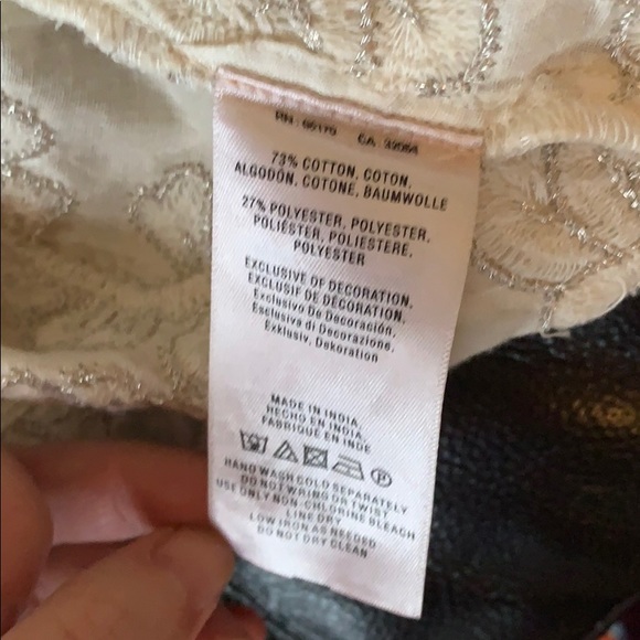 Embellished Anthropologie boho cotton blouse sz4 - Picture 7 of 10